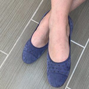 Gabor Hovercraft Perforated Suede Ballet Flat